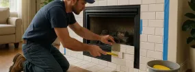 Repairing Cracked Fireplace Tiles Oak Tree Estates, Southlake
